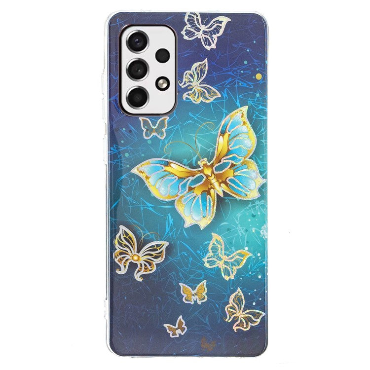 Marble Pattern IMD Soft TPU Electroplating Slim Protective Mobile Phone Case for Samsung Galaxy A33 5G - Butterflies