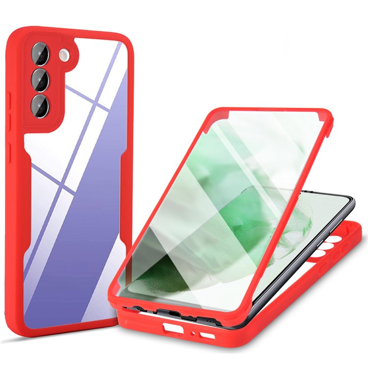 PET Screen Protector + Acrylic + TPU Case Shockproof All-round Protection Phone Cover for Samsung Galaxy S22+ 5G - Red