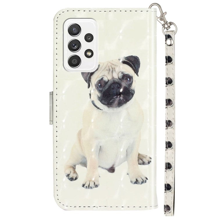 Pattern Printing Fully Wrapped Folio Flip Leather Wallet Phone Case Cover with Stand for Samsung Galaxy A53 5G - Dog