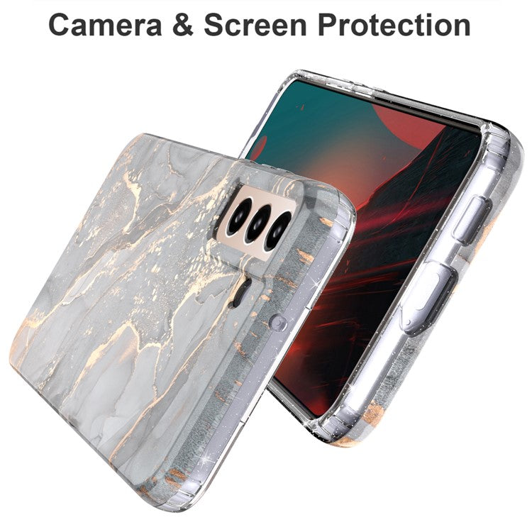 For Samsung Galaxy S22+ 5G GW18 Soft TPU IMD Pattern Protective Cell Phone Case - Marble D