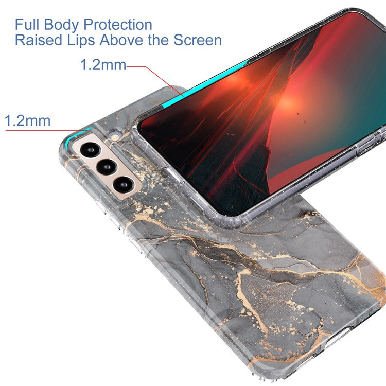 For Samsung Galaxy S22+ 5G GW18 Soft TPU IMD Pattern Protective Cell Phone Case - Marble D