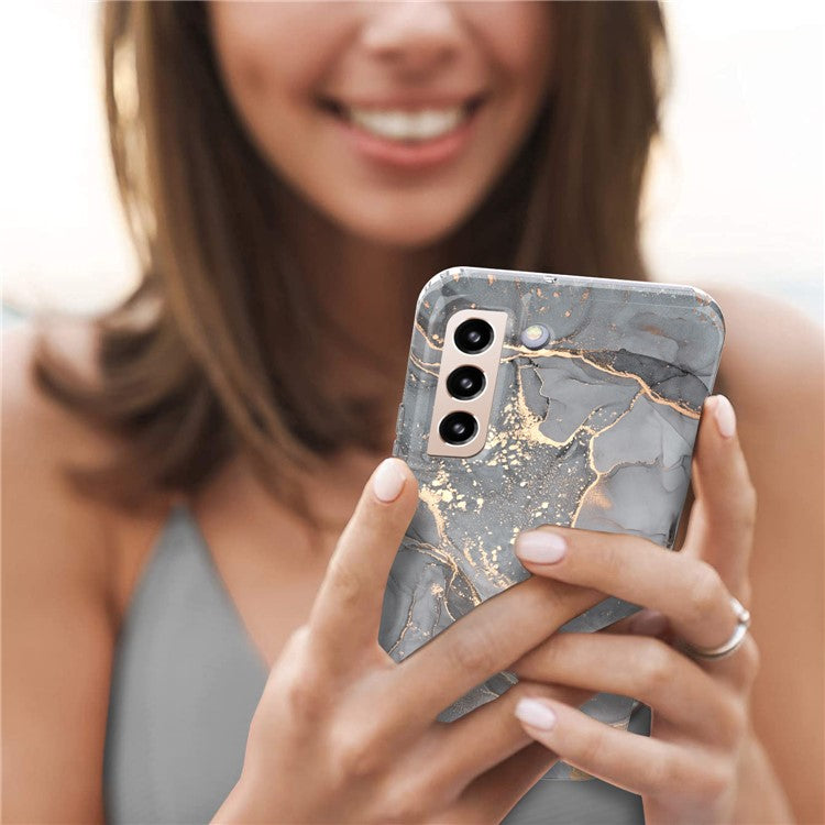 For Samsung Galaxy S22+ 5G GW18 Soft TPU IMD Pattern Protective Cell Phone Case - Marble D