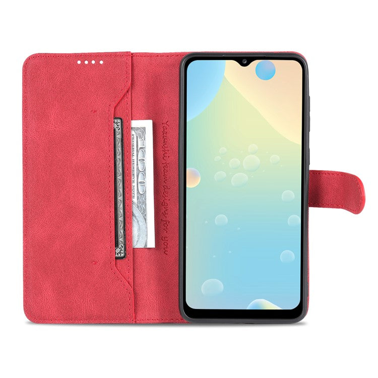 AZNS Case for Samsung Galaxy A53 5G, PU Leather Wallet Folding Stand Magnetic Scratch-proof Flip Cover - Red