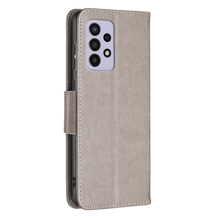 For Samsung Galaxy A33 5G Drop-proof Protection Multiple Butterfly Imprinted PU Leather Flip Folio Cover Wallet Stand Case - Grey
