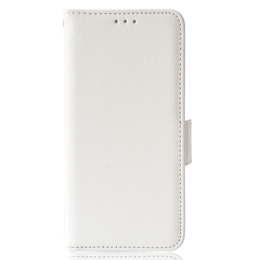 For Samsung Galaxy S20 Plus 4G/5G Litchi Texture Wallet Stand Phone Case Magnetic Clasp Anti-fall Protection Leather Cover - White