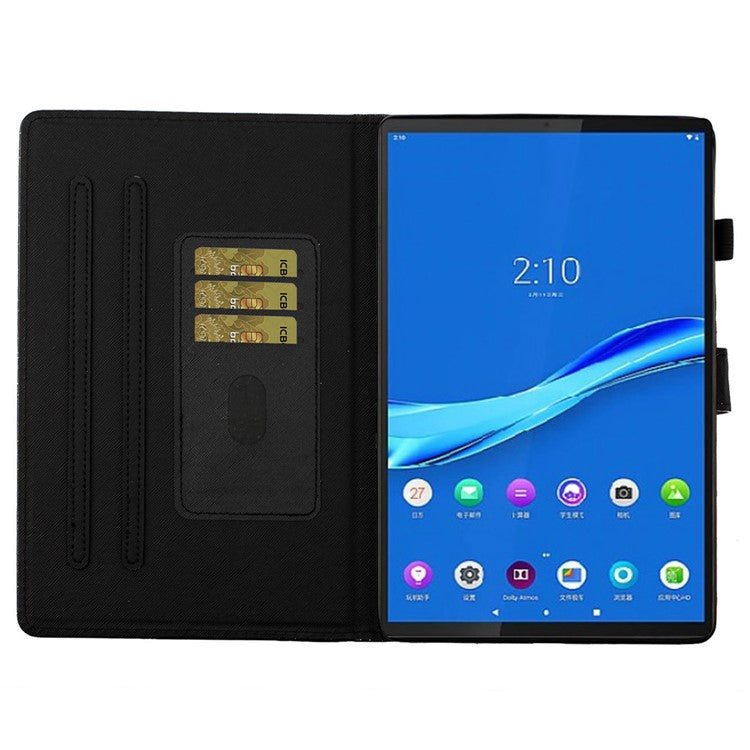 For Samsung Galaxy Tab A8 10.5 (2021) / A8 10.5 (2022) X205 / X200 Glittery Powder PU Leather Stand Tablet Case Cover with Card Holder - Gold