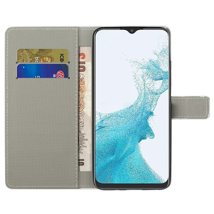 Pattern Printing Leather Case for Samsung Galaxy A23 5G, Wallet Stand Magnetic Clasp Phone Cover - Plum Blossom