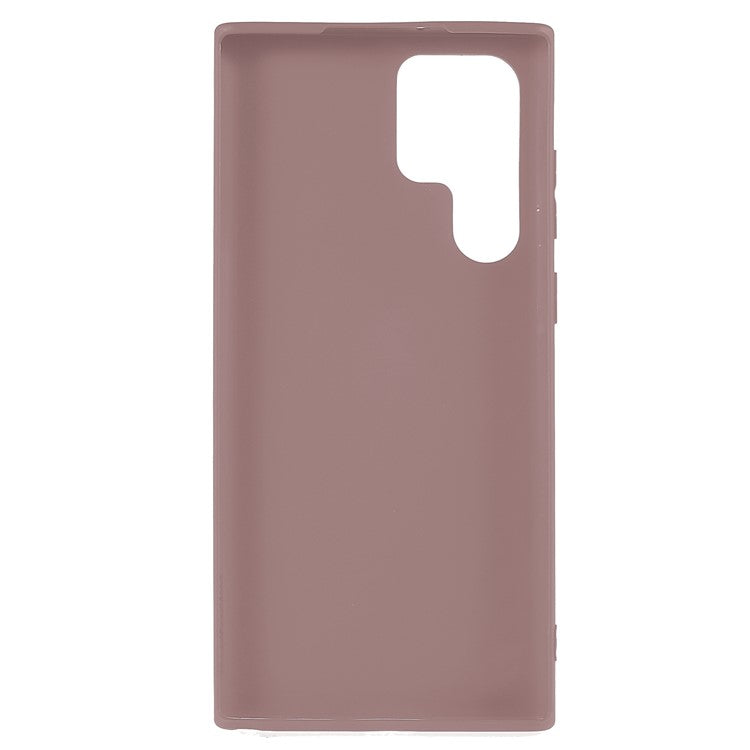 For Samsung Galaxy S22 S22 Ultra 5G Slim Fit Soft TPU Phone Back Cover Protective Matte Finish Coating Case - Brown