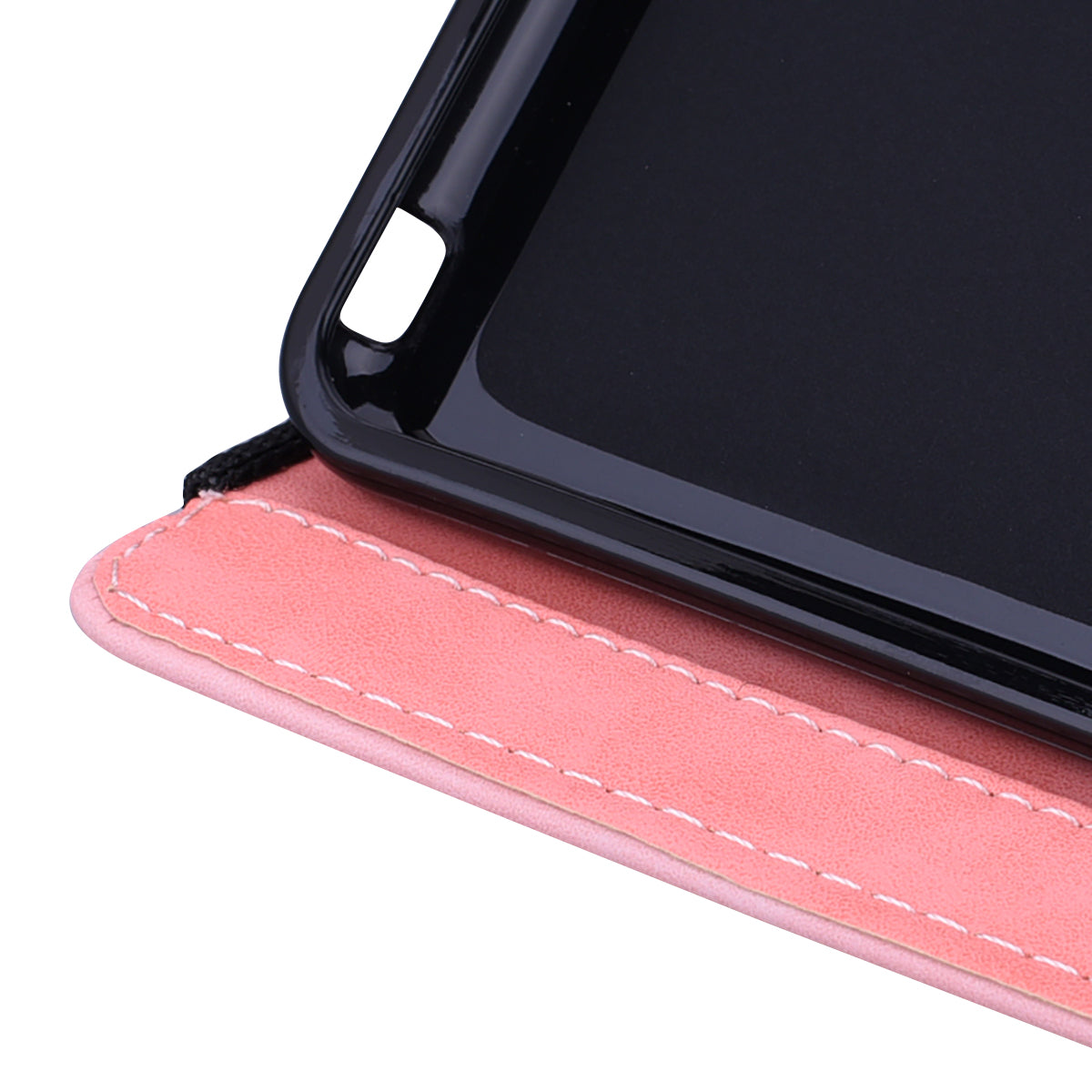 For Samsung Galaxy Tab S9 FE / S9 / S8 / S7 Flower Pattern Imprinting Leather Tablet Stand Cover Shell with Pen Holder Strap - Pink