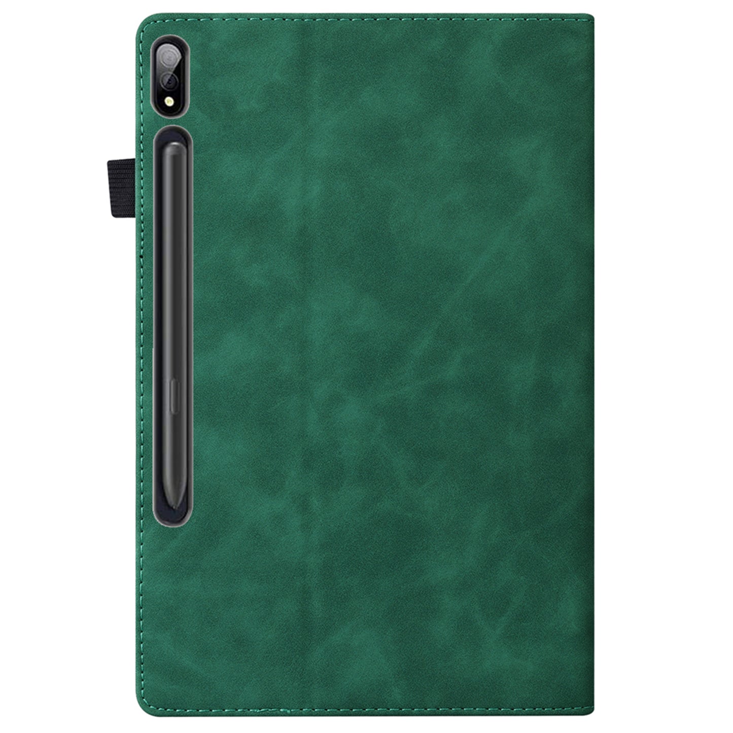 For Samsung Galaxy Tab S9 FE / S9 / S8 / S7 PU Leather Business Wallet Protective Case Stand Shockproof Cover with Pencil Holder - Green