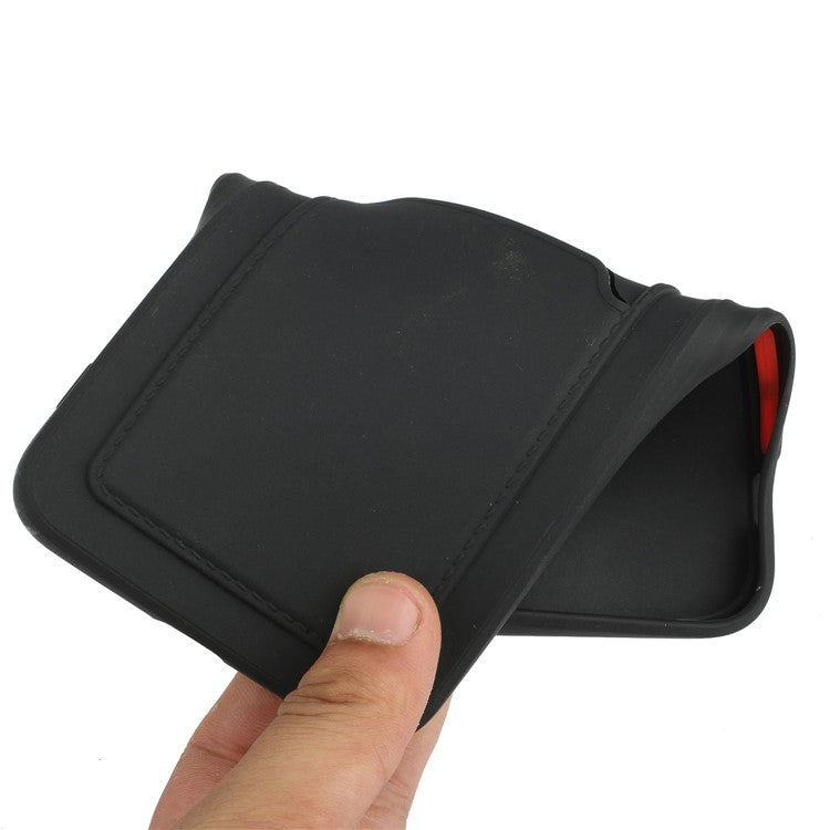 For Samsung Galaxy A53 5G Card Holder Slot Soft TPU Shockproof Anti-Scratch Case Case with Camera Lens Protection - Black