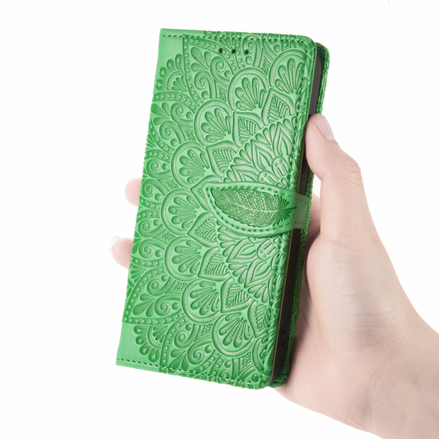 For Samsung Galaxy S20 Ultra Flip Phone Case Imprinted Dream Wings Pattern TPU+PU Leather Folio Stand Function Wallet Phone Cover with Strap - Green