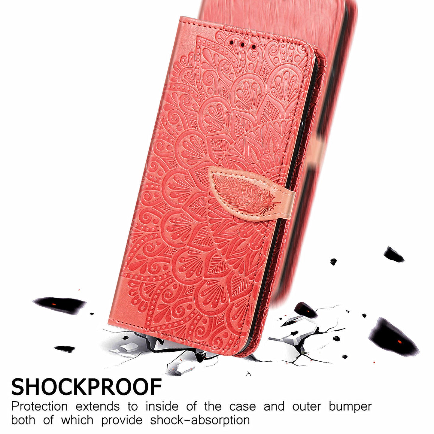 For Samsung Galaxy S20 Ultra Flip Phone Case Imprinted Dream Wings Pattern TPU+PU Leather Folio Stand Function Wallet Phone Cover with Strap - Red