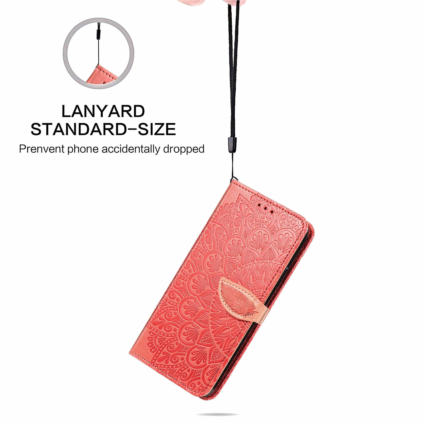 For Samsung Galaxy S20 Ultra Flip Phone Case Imprinted Dream Wings Pattern TPU+PU Leather Folio Stand Function Wallet Phone Cover with Strap - Red