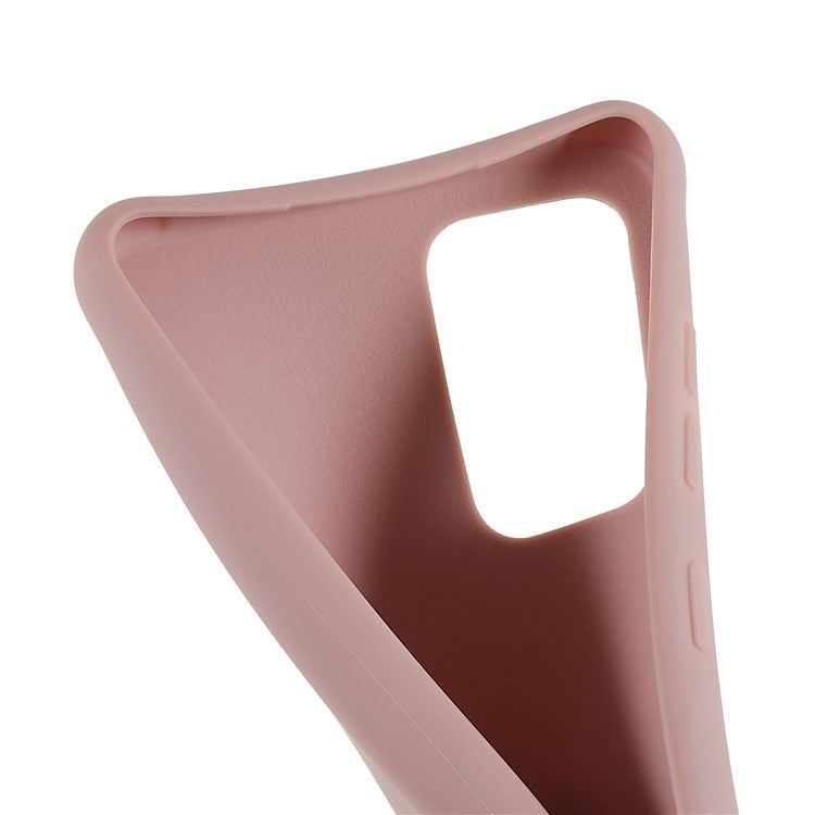 For Samsung Galaxy A52 4G/5G/Galaxy A52s 5G Soft TPU Ultra Thin Phone Case Matte Finish Coating Grip Anti-Fingerprint Cover with Adjustable Strap - Deep Pink