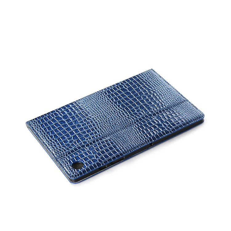 For Samsung Galaxy Tab A8 10.5 (2021) / (2022) Crocodile Texture Leather Tablet Case Stand Wallet Cover with Auto Wake / Sleep - Blue