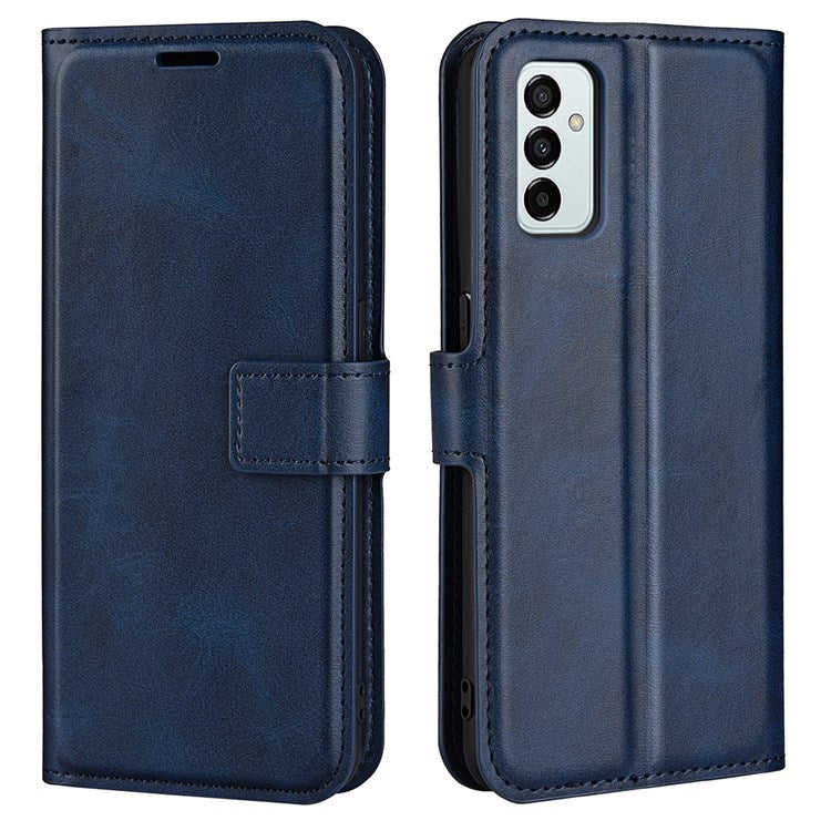 For Samsung Galaxy M23 5G/F23 5G Anti-slip Textured PU Leather Cover Stand Feature Magnetic Closure Shockproof Flip Wallet Case - Blue