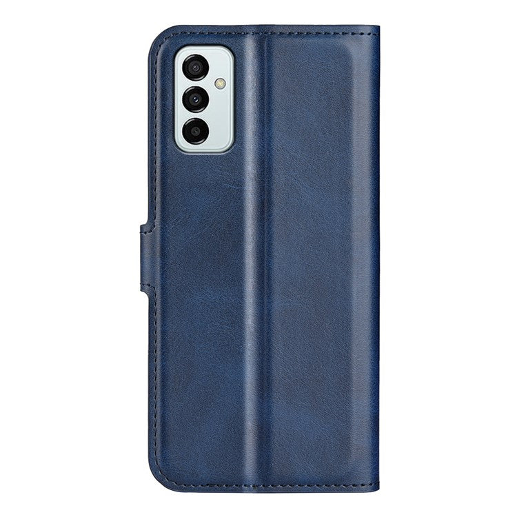 For Samsung Galaxy M23 5G/F23 5G Anti-slip Textured PU Leather Cover Stand Feature Magnetic Closure Shockproof Flip Wallet Case - Blue