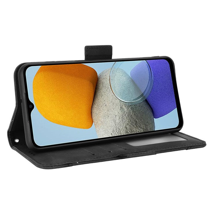 For Samsung Galaxy M23 5G/F23 5G Wallet Case Card Slots Holder Premium PU Leather Stand Shockproof Flip Protective Cover - Black