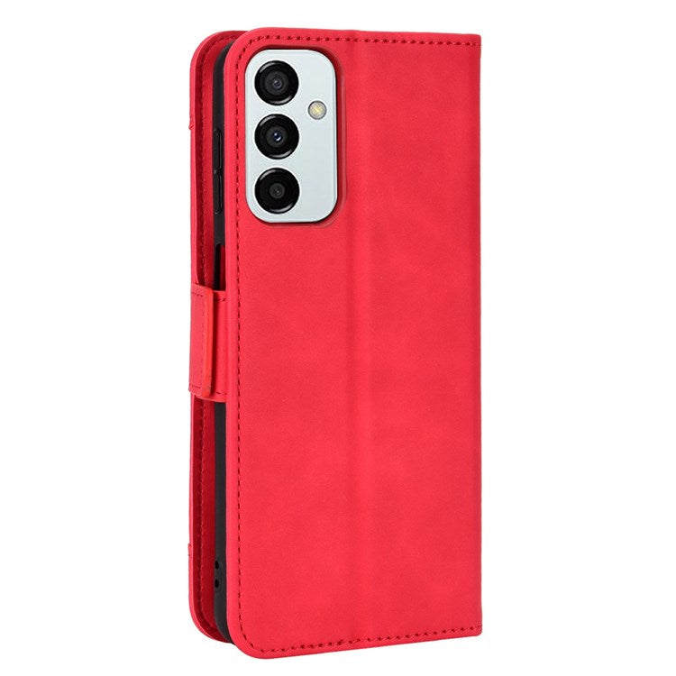 For Samsung Galaxy M23 5G/F23 5G Wallet Case Card Slots Holder Premium PU Leather Stand Shockproof Flip Protective Cover - Red
