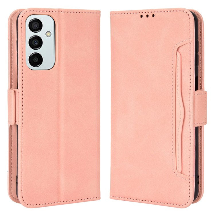 For Samsung Galaxy M23 5G/F23 5G Wallet Case Card Slots Holder Premium PU Leather Stand Shockproof Flip Protective Cover - Pink