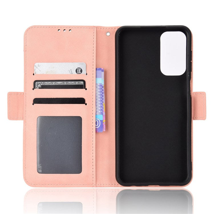 For Samsung Galaxy M23 5G/F23 5G Wallet Case Card Slots Holder Premium PU Leather Stand Shockproof Flip Protective Cover - Pink