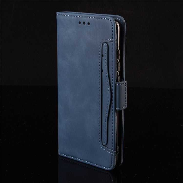 For Samsung Galaxy M23 5G/F23 5G Wallet Case Card Slots Holder Premium PU Leather Stand Shockproof Flip Protective Cover - Blue