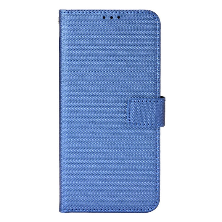 For Samsung Galaxy M23 5G/F23 5G Flip PU Leather Wallet Booklet Case Diamond Texture Stand View Cover with Strap - Blue