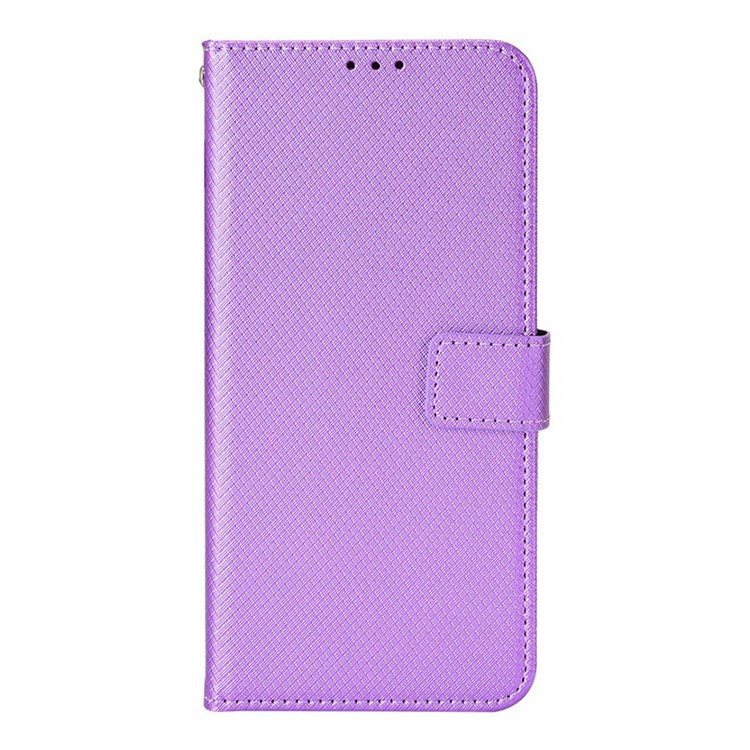 For Samsung Galaxy M23 5G/F23 5G Flip PU Leather Wallet Booklet Case Diamond Texture Stand View Cover with Strap - Purple