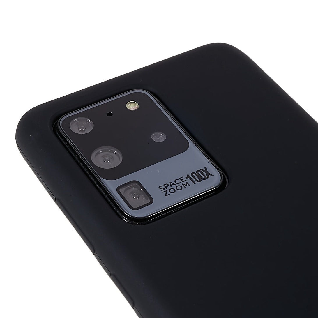For Samsung Galaxy S20 Ultra Phone Covering Bag Premium Solid State Silicone Phone Case Mobile Phone Protector - Black