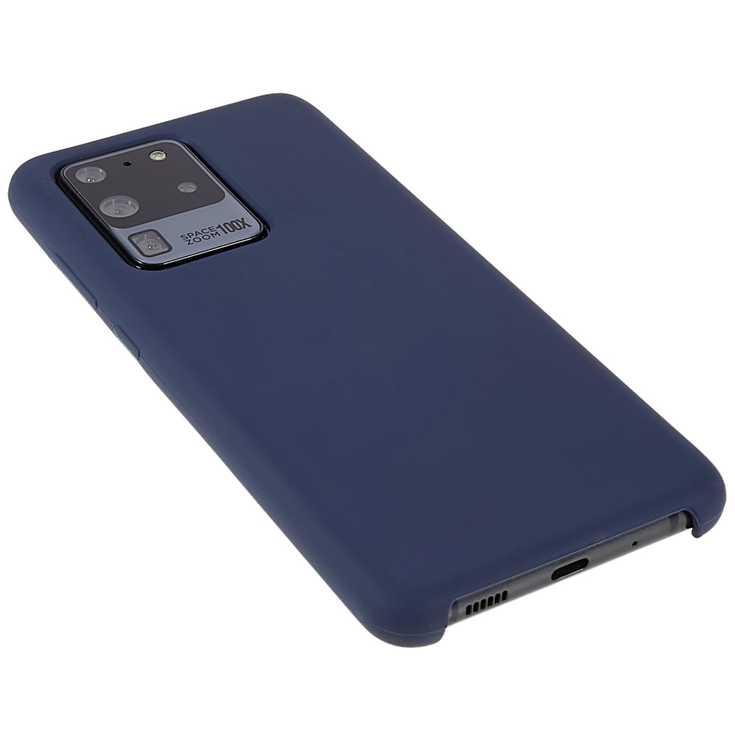 For Samsung Galaxy S20 Ultra Phone Covering Bag Premium Solid State Silicone Phone Case Mobile Phone Protector - Dark Blue