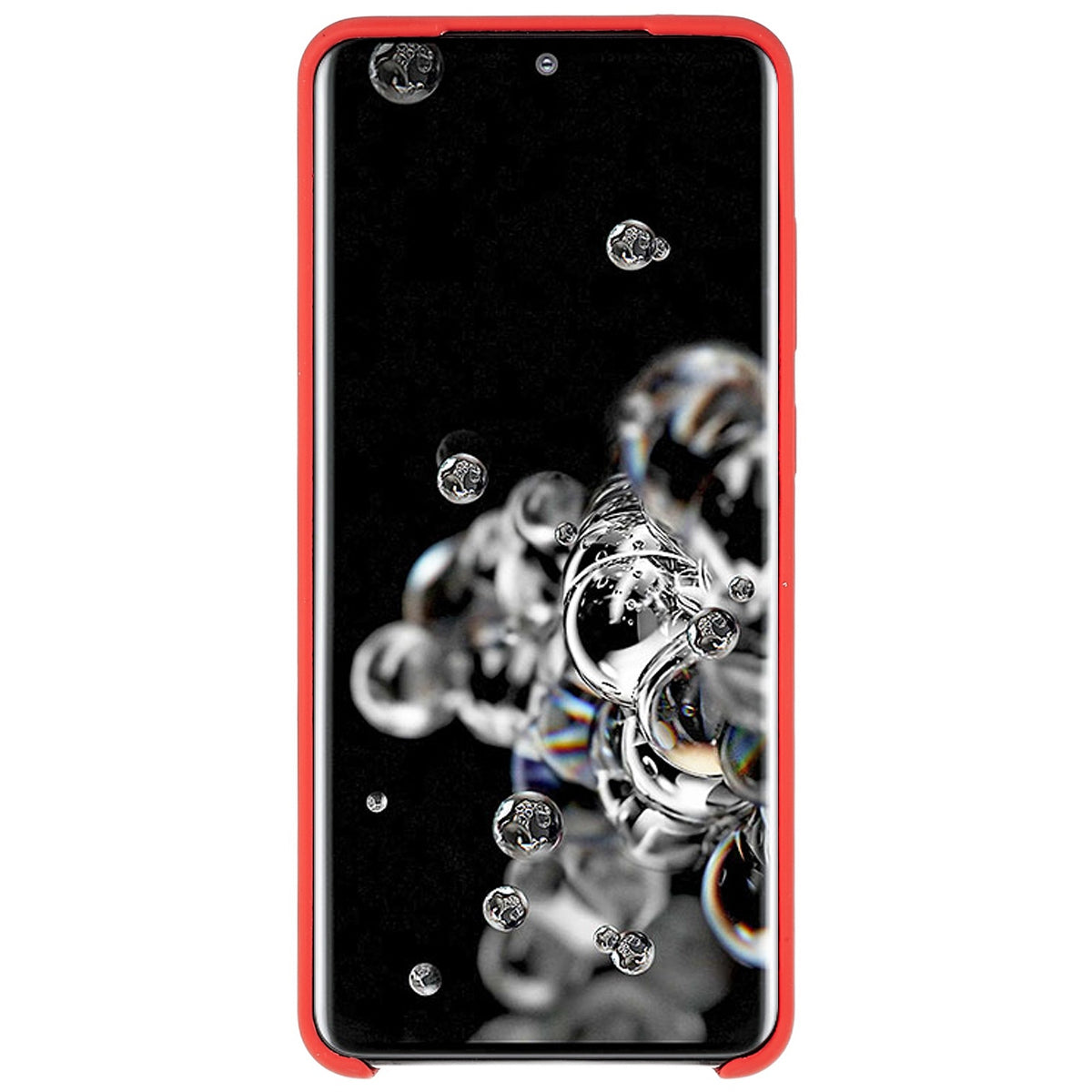 For Samsung Galaxy S20 Ultra Phone Covering Bag Premium Solid State Silicone Phone Case Mobile Phone Protector - Red