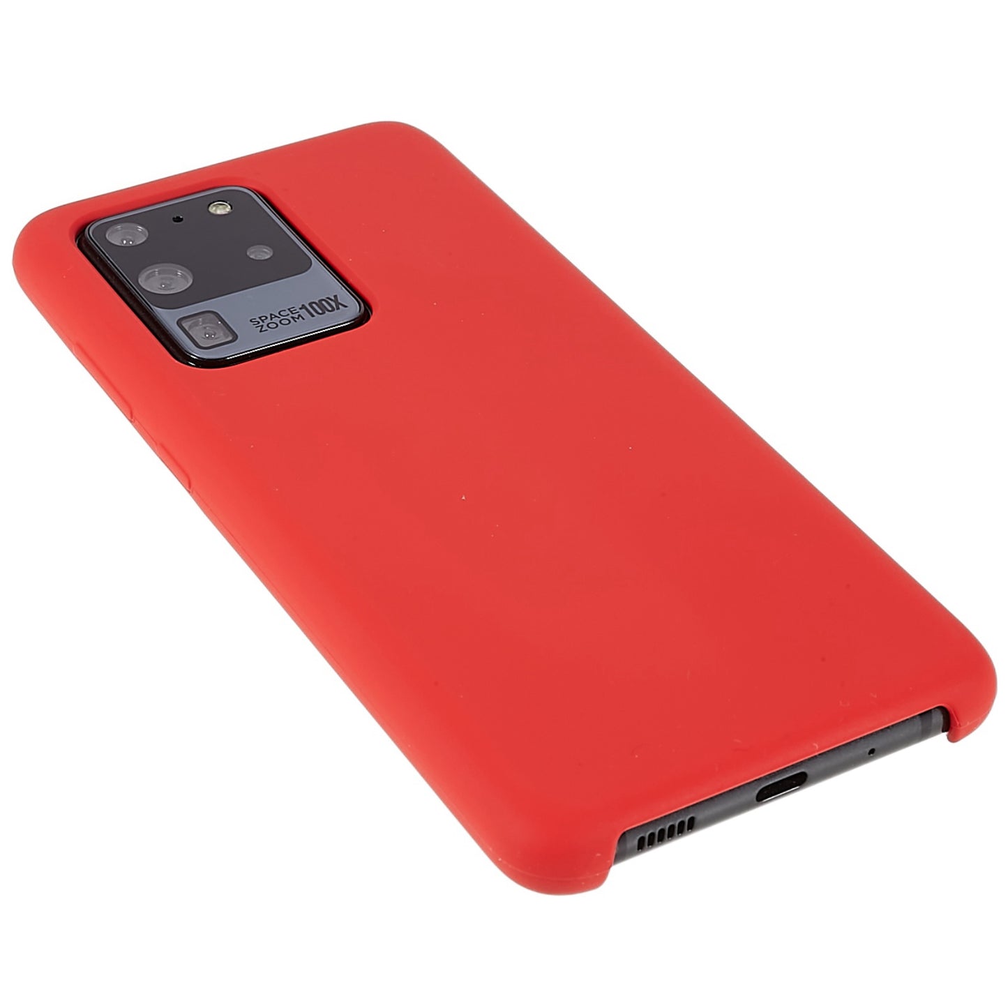 For Samsung Galaxy S20 Ultra Phone Covering Bag Premium Solid State Silicone Phone Case Mobile Phone Protector - Red