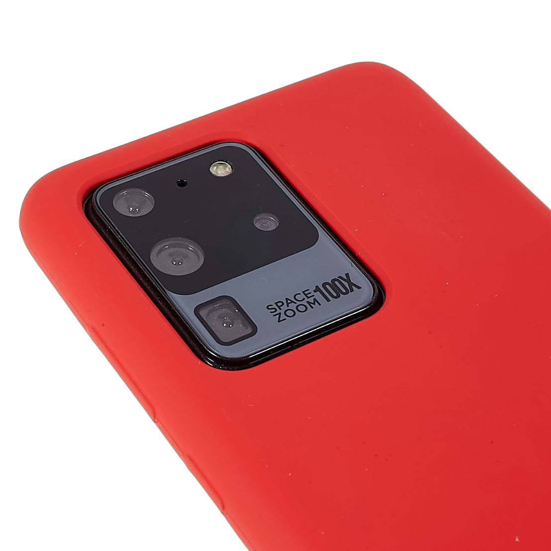 For Samsung Galaxy S20 Ultra Phone Covering Bag Premium Solid State Silicone Phone Case Mobile Phone Protector - Red
