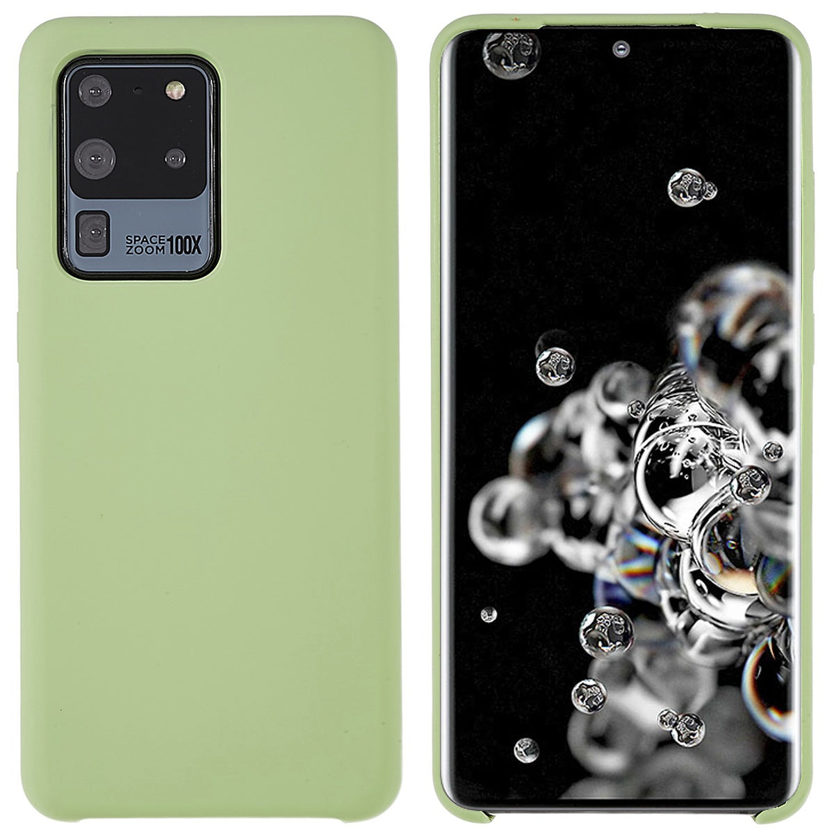 For Samsung Galaxy S20 Ultra Phone Covering Bag Premium Solid State Silicone Phone Case Mobile Phone Protector - Green