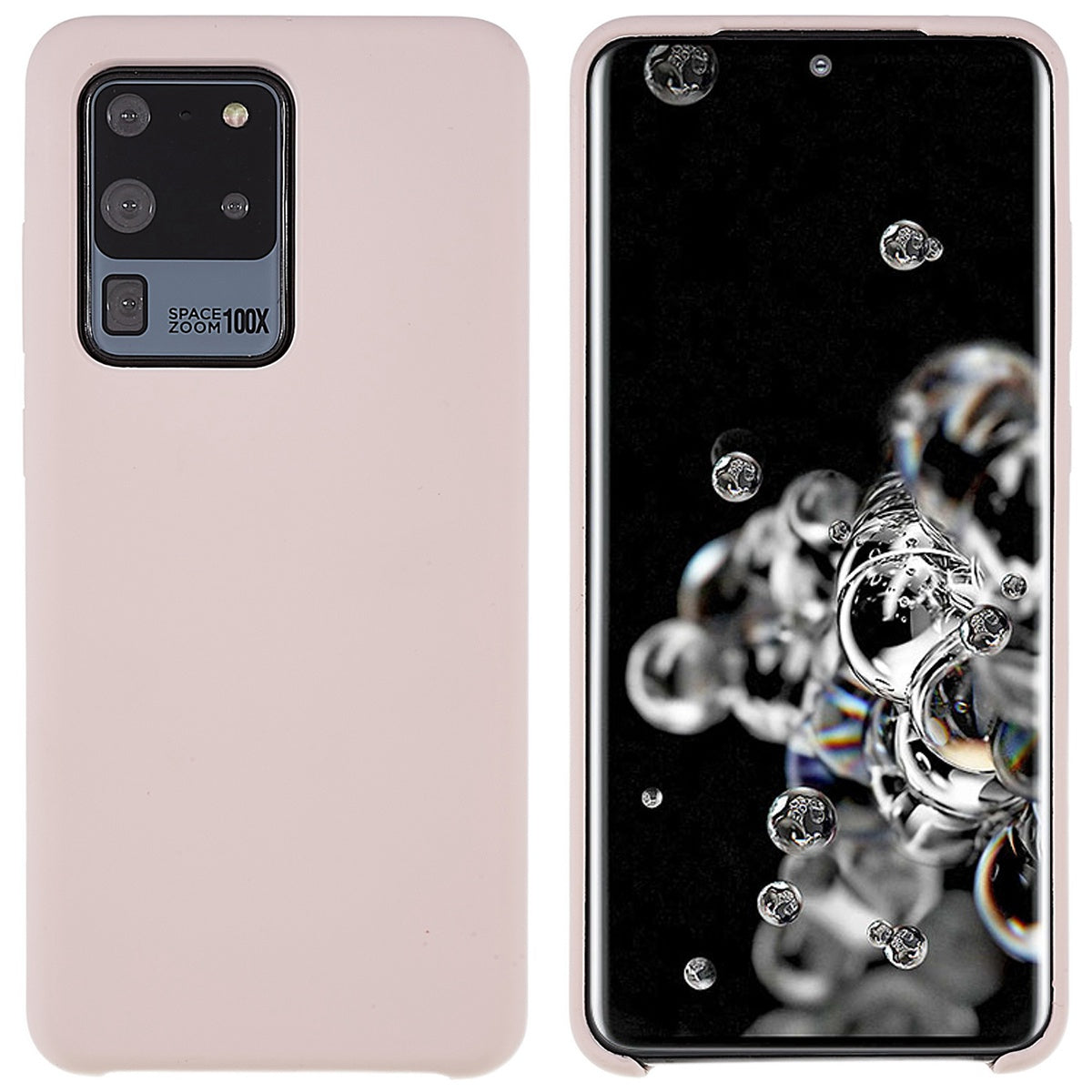 For Samsung Galaxy S20 Ultra Phone Covering Bag Premium Solid State Silicone Phone Case Mobile Phone Protector - Pink