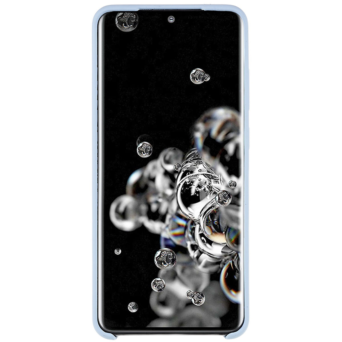 For Samsung Galaxy S20 Ultra Phone Covering Bag Premium Solid State Silicone Phone Case Mobile Phone Protector - Baby Blue