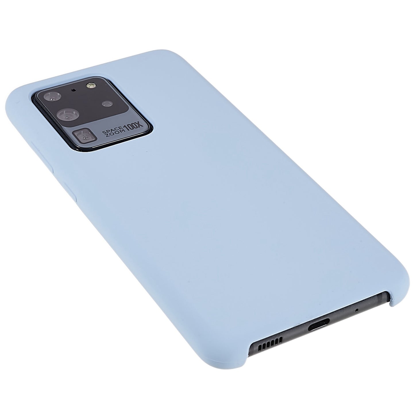 For Samsung Galaxy S20 Ultra Phone Covering Bag Premium Solid State Silicone Phone Case Mobile Phone Protector - Baby Blue