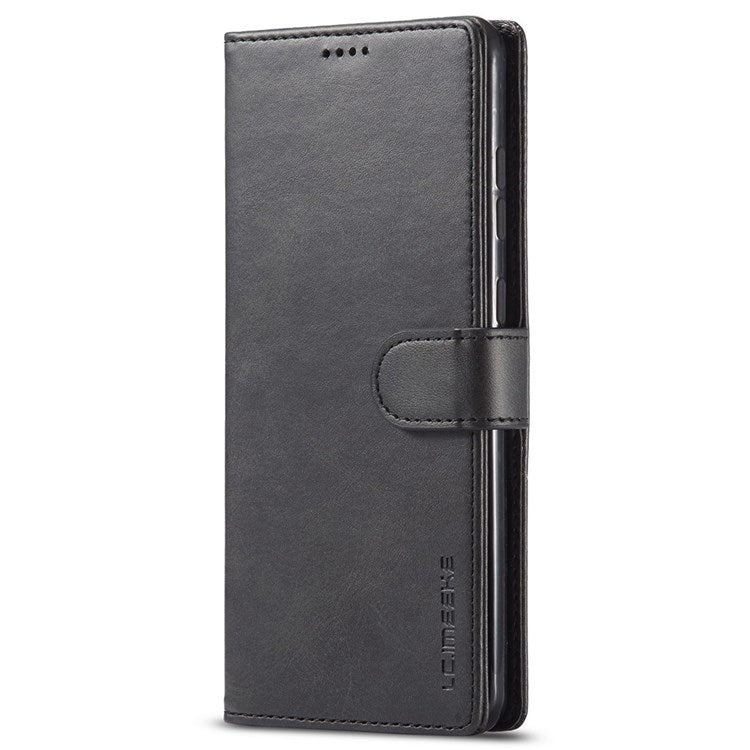 LC.IMEEKE for Samsung Galaxy A23 4G / 5G (Global Version) / M23 5G / F23 5G Shockproof Textured PU Leather Flip Folio Stand Wallet Case Mobile Phone Case Cover - Black