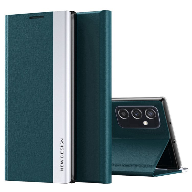 For Samsung Galaxy M23 5G / F23 5G Electroplating PU Leather Cover Full Protection Stand Phone Case - Green