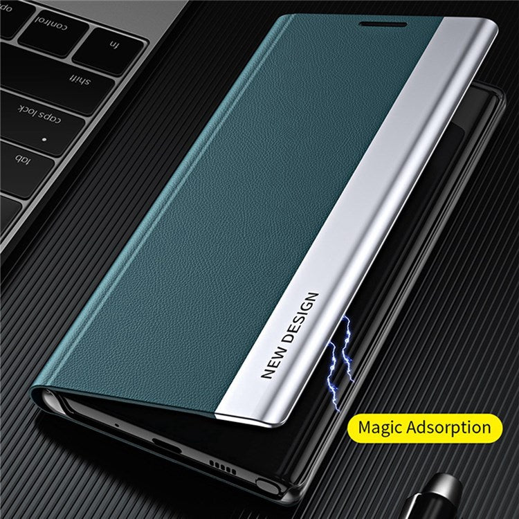 For Samsung Galaxy M23 5G / F23 5G Electroplating PU Leather Cover Full Protection Stand Phone Case - Green