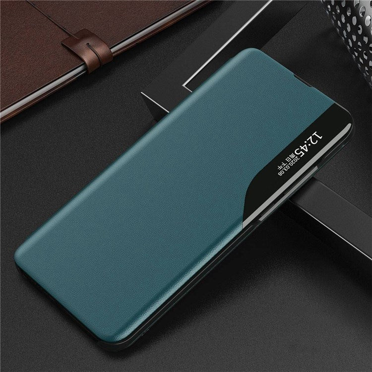 For Samsung Galaxy M23 5G/F23 5G View Window PU Leather Protective Cover Stand Design Phone Case - Green
