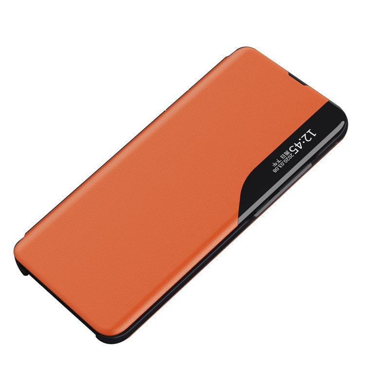 For Samsung Galaxy M23 5G/F23 5G View Window PU Leather Protective Cover Stand Design Phone Case - Orange
