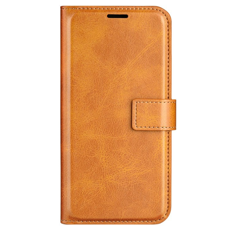 For Samsung Galaxy M33 5G (Global Version) Magnetic Clasp Textured PU Leather Stand Phone Case Wallet Folio Flip Cover - Yellow