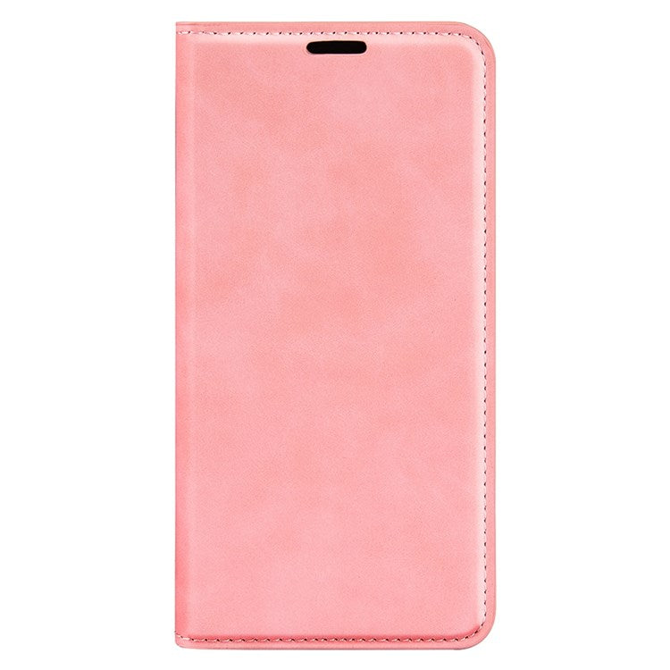 For Samsung Galaxy M33 5G (Global Version) Skin-touch Feeling PU Leather Auto Closure Magnetic Phone Case with Wallet Stand - Pink