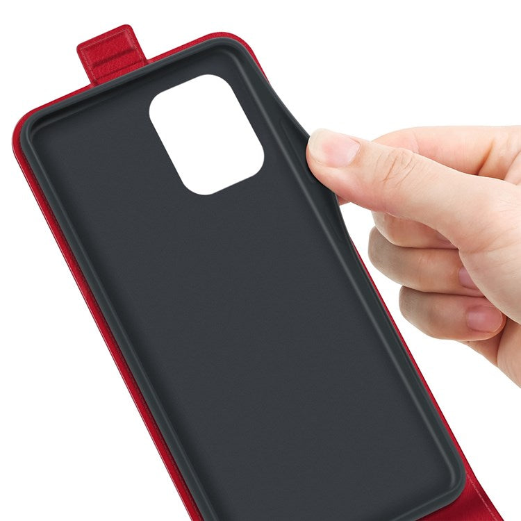 For Samsung Galaxy M33 5G (Global Version) Vertical Flip Crazy Horse Texture PU Leather Phone Case with Card Holder - Red