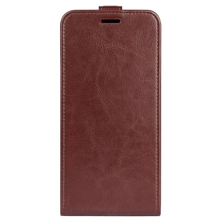 For Samsung Galaxy M33 5G (Global Version) Vertical Flip Crazy Horse Texture PU Leather Phone Case with Card Holder - Brown