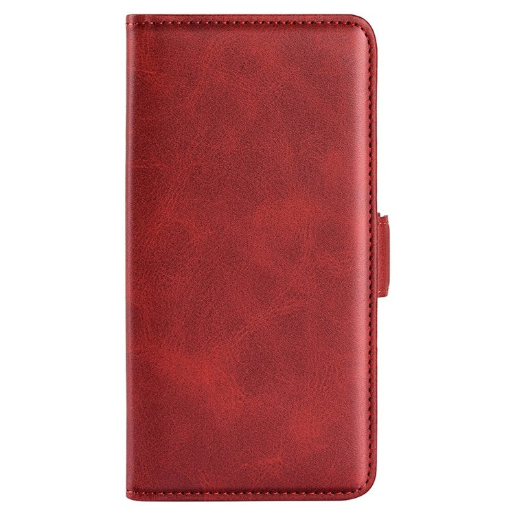 For Samsung Galaxy M33 5G (Global Version) Textured PU Leather Foldable Stand Phone Cover Magnetic Closure Wallet Flip Case - Red