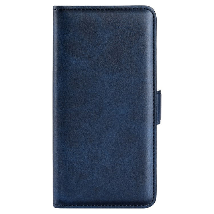 For Samsung Galaxy M33 5G (Global Version) Textured PU Leather Foldable Stand Phone Cover Magnetic Closure Wallet Flip Case - Blue