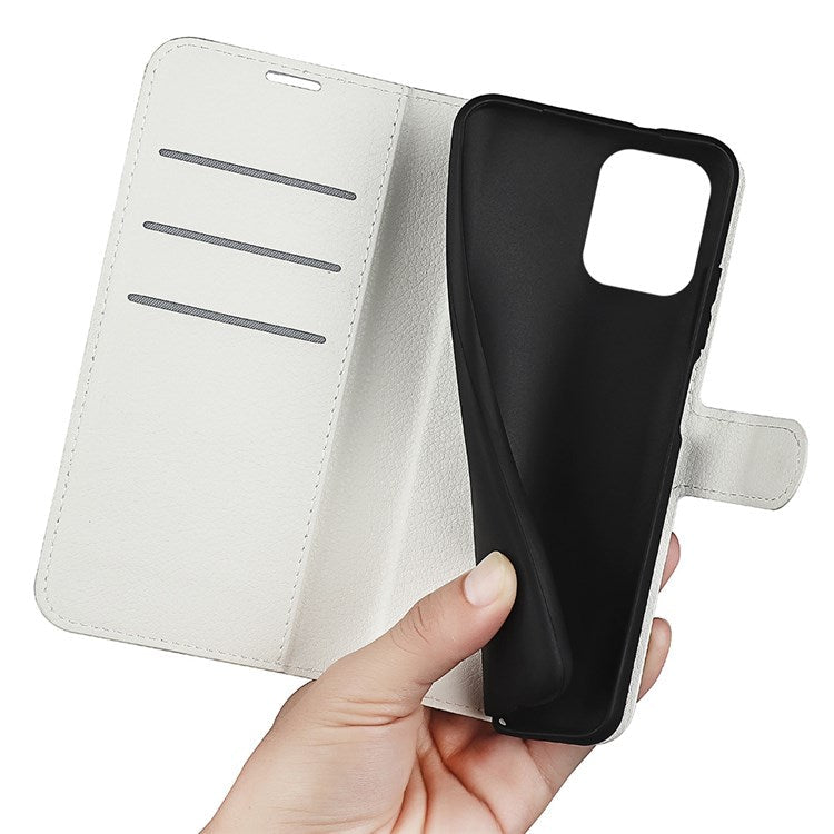 For Samsung Galaxy M33 5G (Global Version) Litchi Texture Leather Case Shockproof Stand Wallet Phone Protective Cover - White